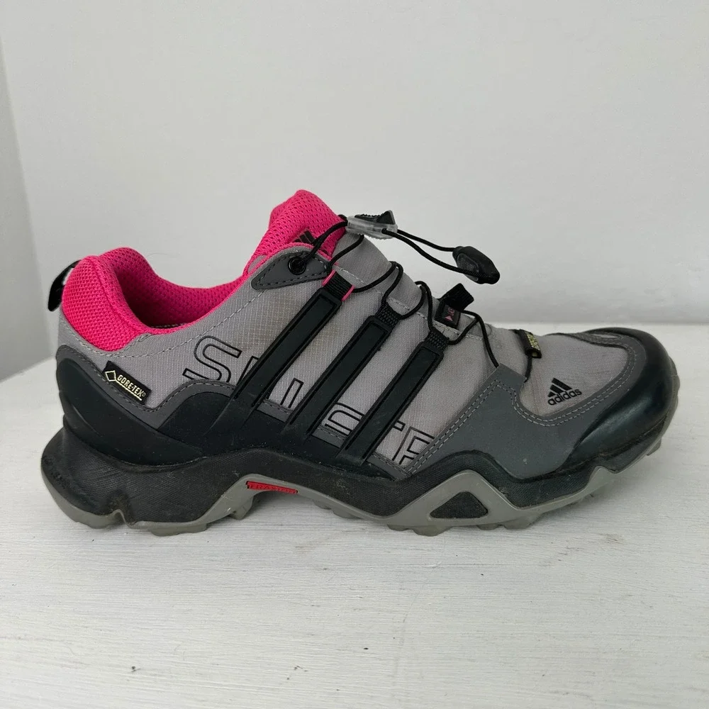 Adidas Hiking Shoes Womens 8 Terrex Swift R GTX Grey Pink Gore-Tex AQ1863